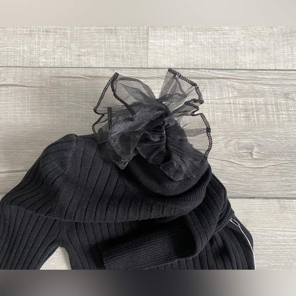 Long Black Turtle Neck 3/4 Sleeve Dress - Picture 5 of 12